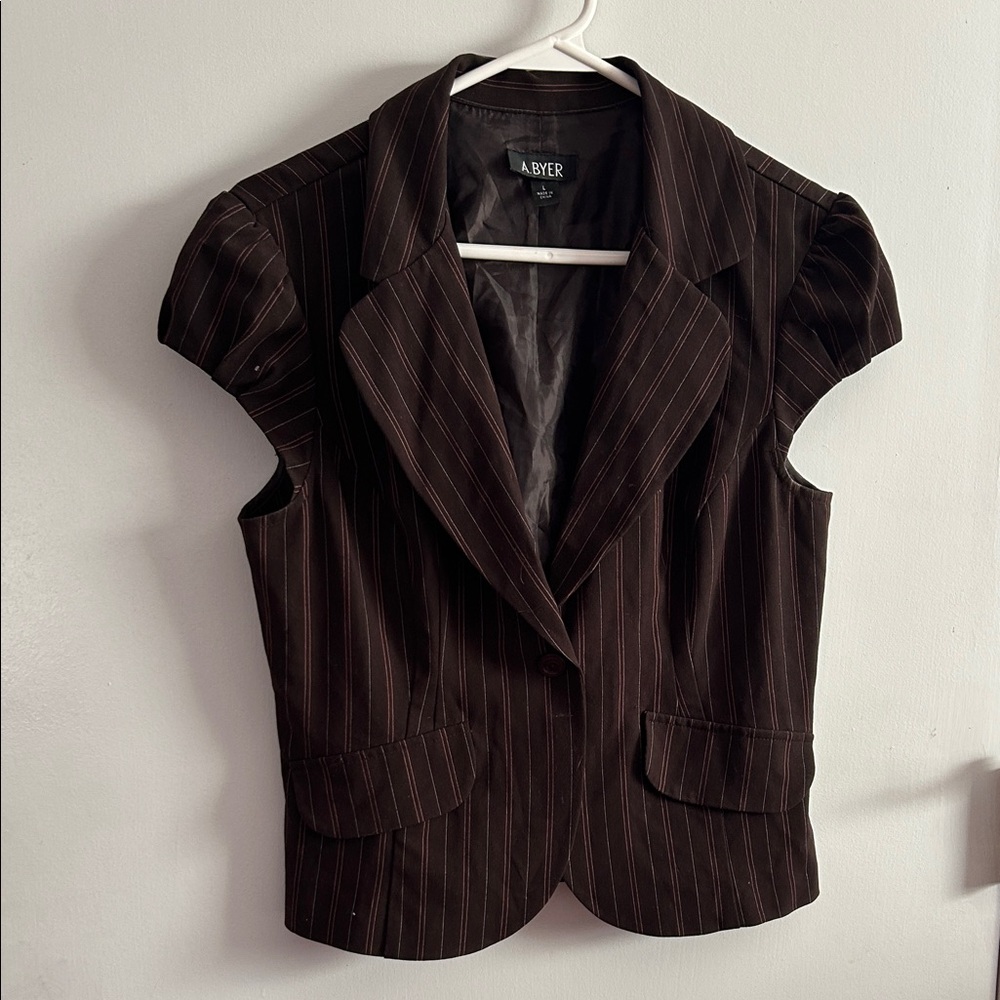 A. Byer vintage Dark Brown Pinstripe Blazer size large